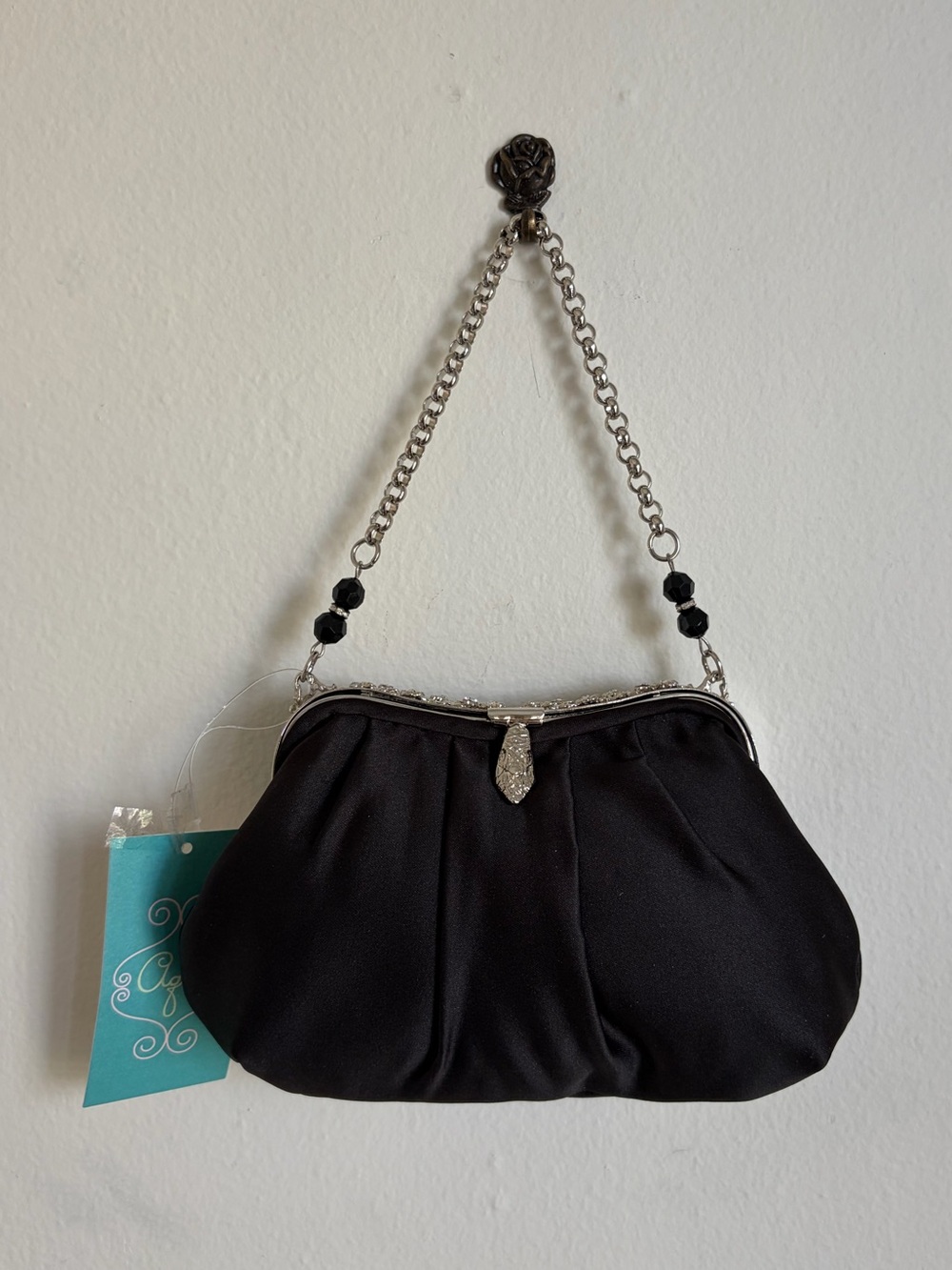 NWT Aqua Black Evening Bag